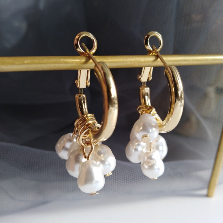 Pearl tassel earrings simple earrings - Jps collections