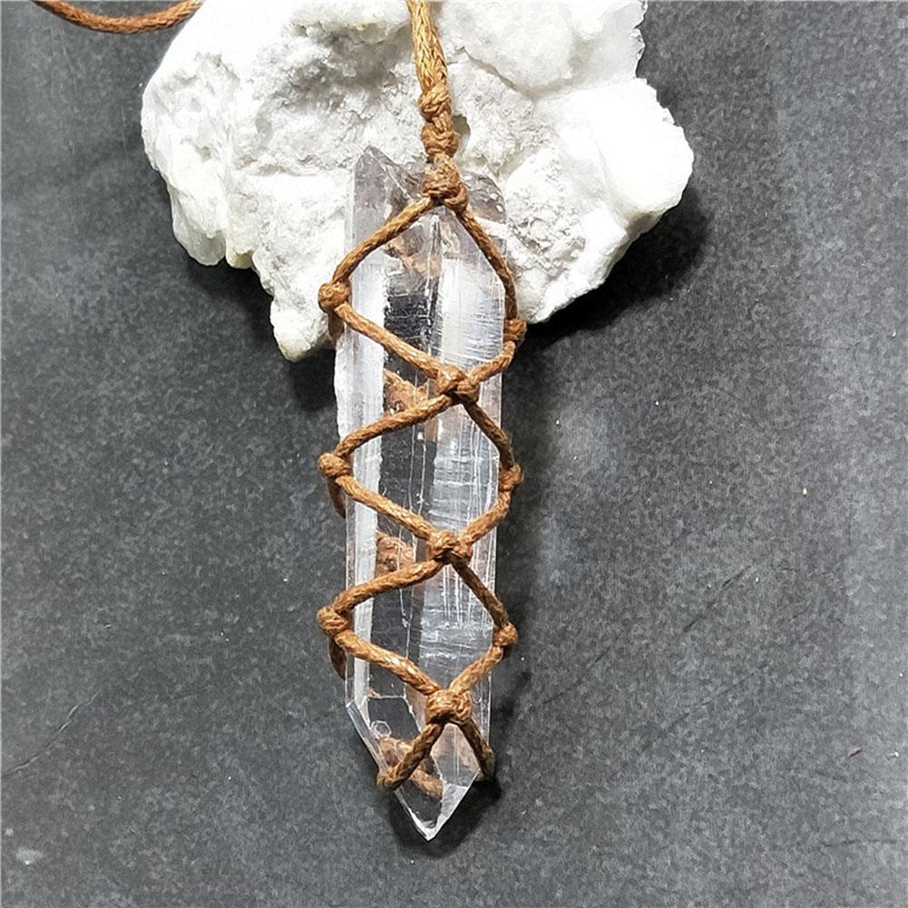 White Crystal Pillar Pendant Necklace - Jps collections