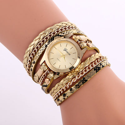 Leopard Weave Bracelet Watch