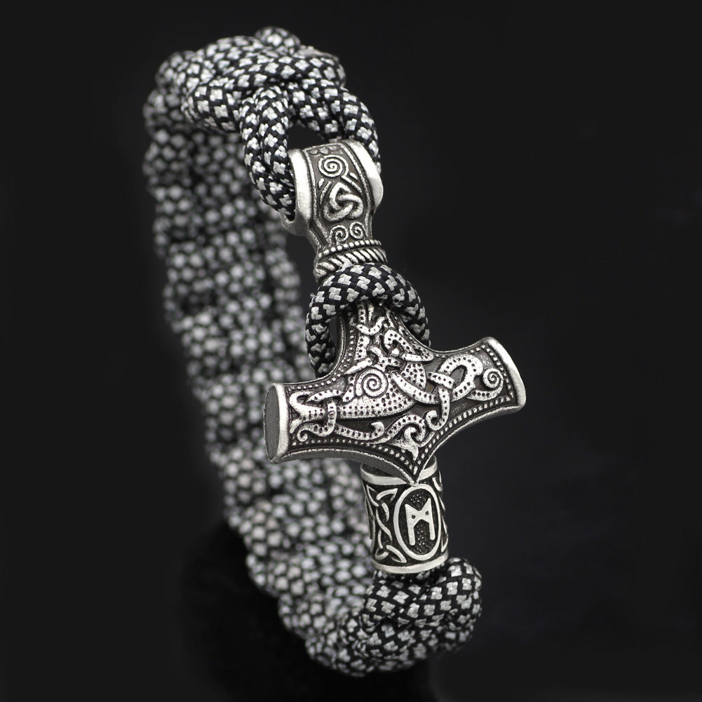 Vintage Thor's Hammer Braided Bracelet - Jps collections