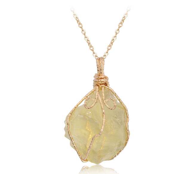 Natural stone pendant necklace - Jps collections