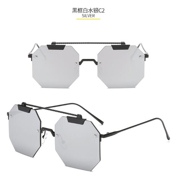 2023 New Arrival Brand Designer Sunglasses irregular Women Shades red silver Glasses Fashion Rimless Eyewear UV400 With box NX - Jps collections