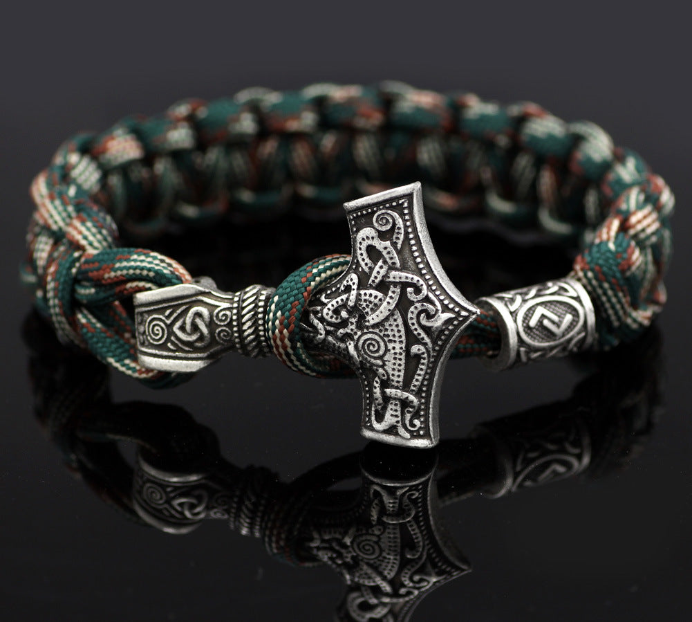 Vintage Thor's Hammer Braided Bracelet - Jps collections