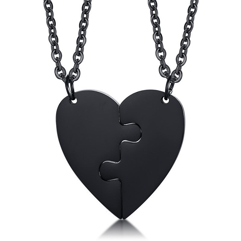 Titanium Steel Heart-Shaped Friendship Pendant Two-Piece Jewelry - Jps collections