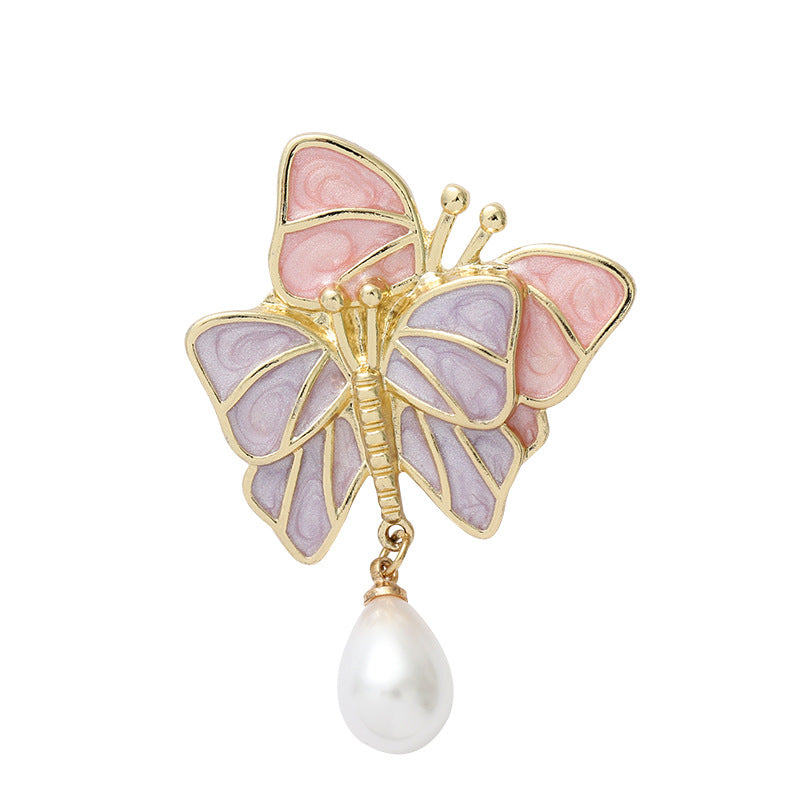 Tender Butterfly Pearl Brooch