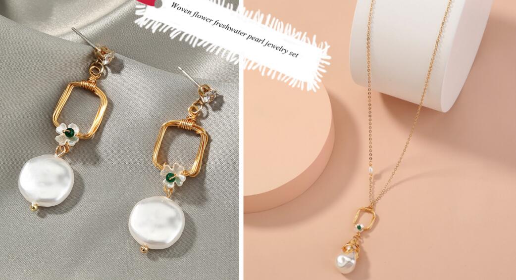 Pearl Earrings with Pendant Necklace - Jps collections