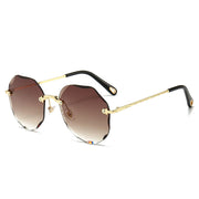 Polygonal Sunglasses Women Rimless Trimmed Sunglasses - Jps collections