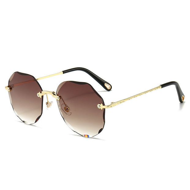 Polygonal Sunglasses Women Rimless Trimmed Sunglasses - Jps collections