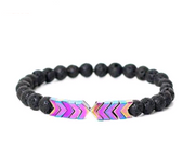 Purple Arrow Men and Women Natural Stone Bracelet Volcanic Stone Magnet Bracelet - Jps collections