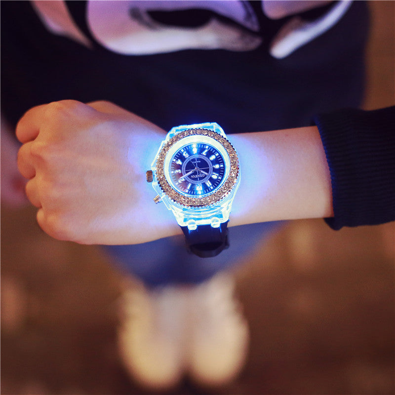 LED Luminous Watches Geneva Women Quartz Watch Women Ladies Silicone Bracelet Watches - Jps collections