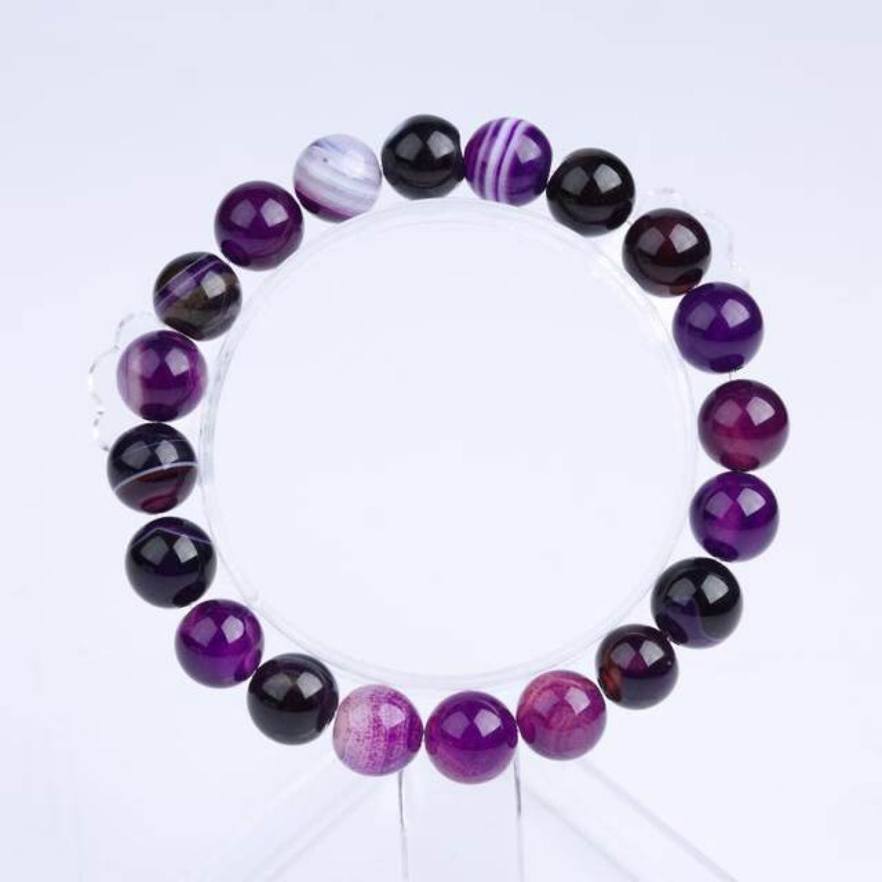 Bracelet En Pierre Naturelle Violet Pour Femme - Jps collections