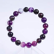 Bracelet En Pierre Naturelle Violet Pour Femme - Jps collections