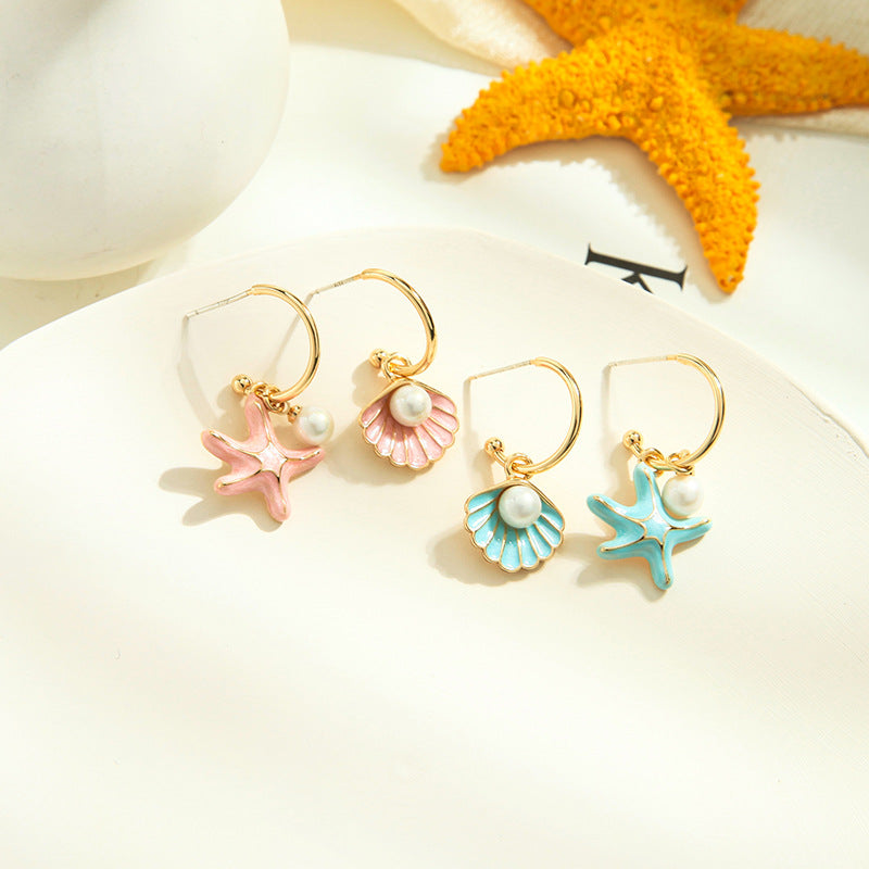 Shell pearl earrings - Jps collections