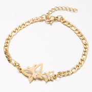 Gold Color Charms Bracelet Femme Stainless Steel Women Jewelry Lucky Origami Elephant Bracelets Friendship Gifts