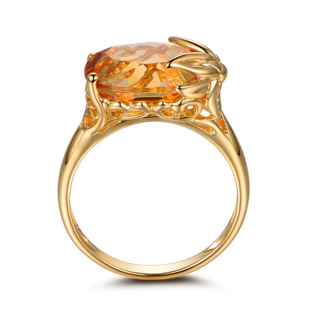 Engagement Ring Citrine Gemstone Ring - Jps collections