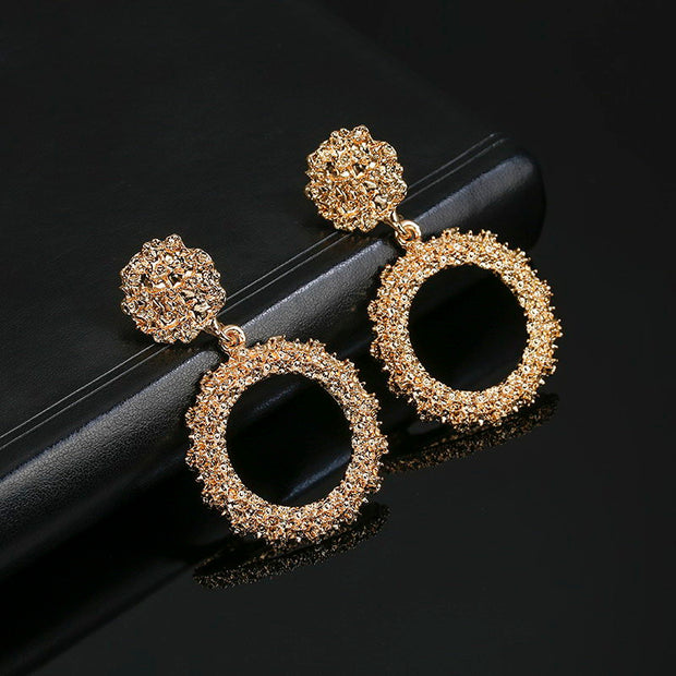 European And American Style Metal Round Earrings - Jps collections