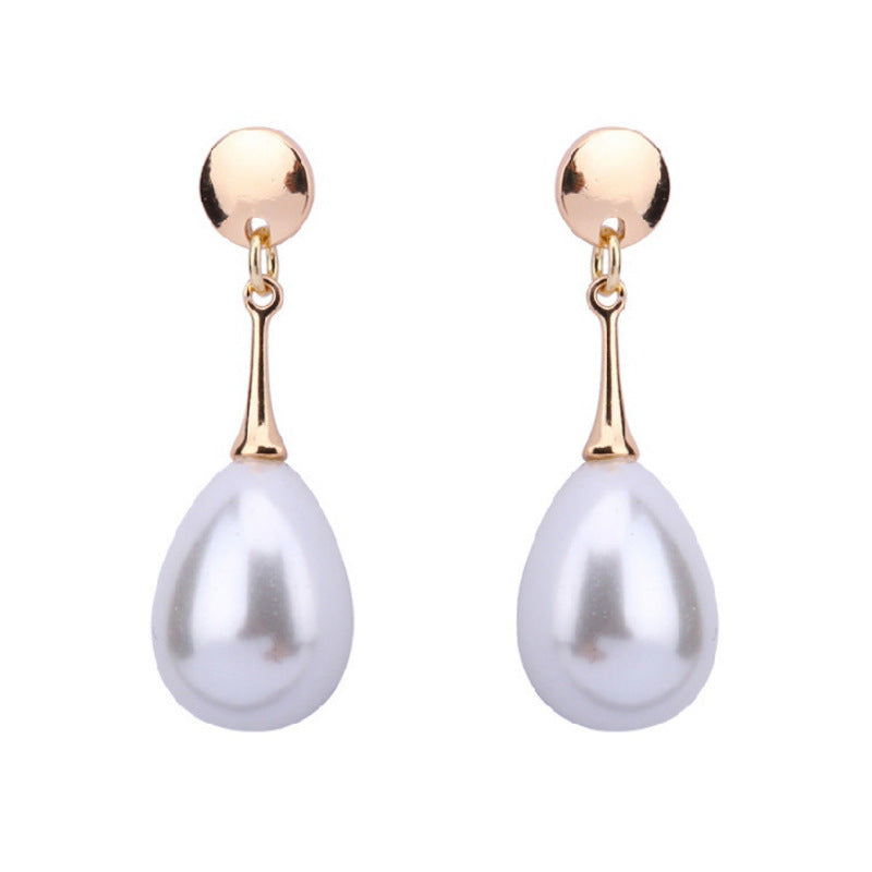 Waterdrop pearl simple personality earrings - Jps collections