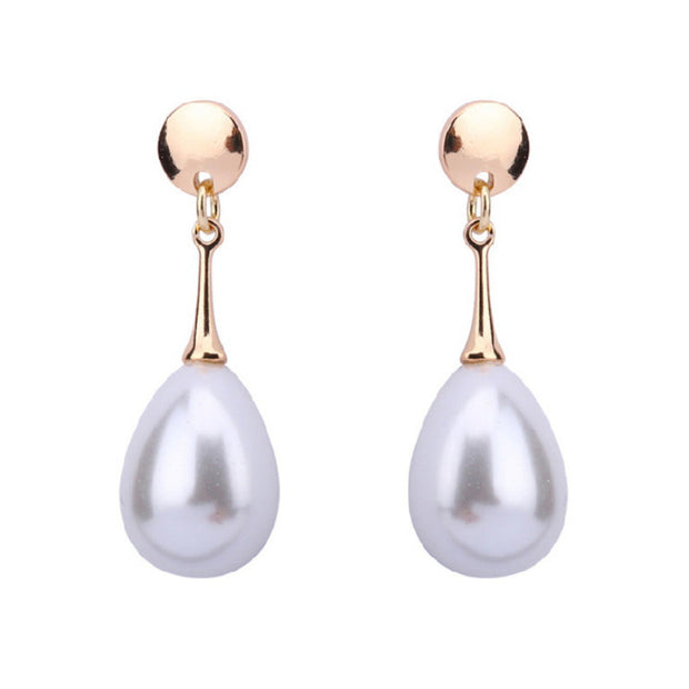 Waterdrop pearl simple personality earrings - Jps collections