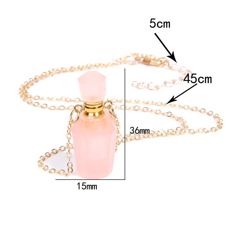 Perfume bottle crystal pendant necklace - Jps collections