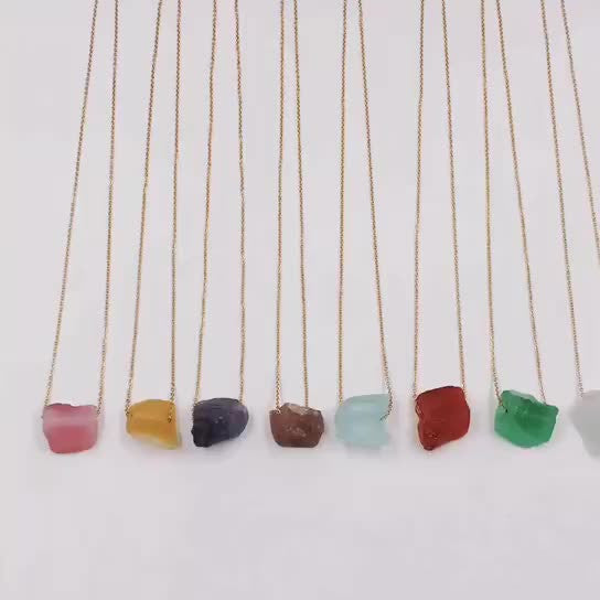 Natural Crystal Stone Pendant Necklace Irregular - Jps collections