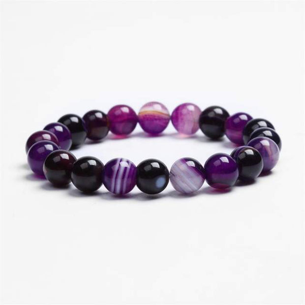 Bracelet En Pierre Naturelle Violet Pour Femme - Jps collections