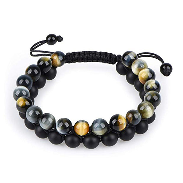 Tiger Eye Couple Bracelets Matte Black Agate Beads Bracelet - Jps collections