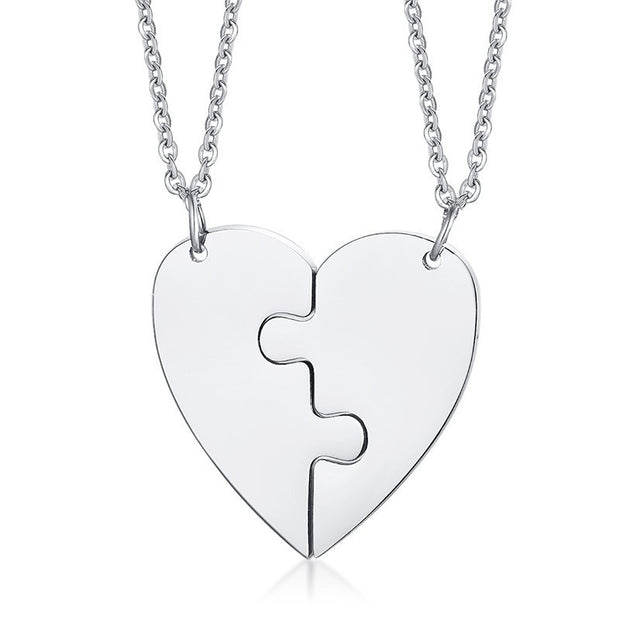 Titanium Steel Heart-Shaped Friendship Pendant Two-Piece Jewelry - Jps collections