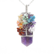 Crystal Column Tree Of Life Winding Pendant Necklace - Jps collections