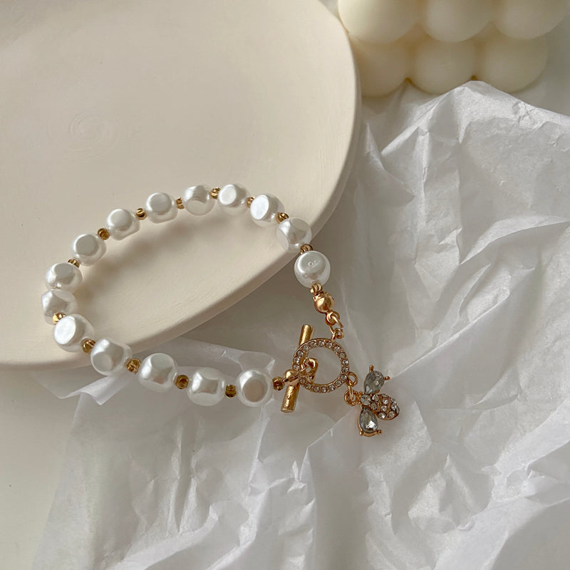 Natural Stone Pearl Pendant Bracelet - Jps collections