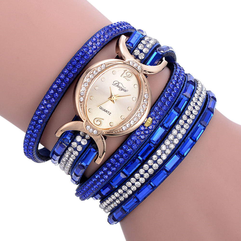 New Casual Rhinestone Watch Dress Ladies Bracelet Watch Analog Quartz Watch for Women - Jps collections