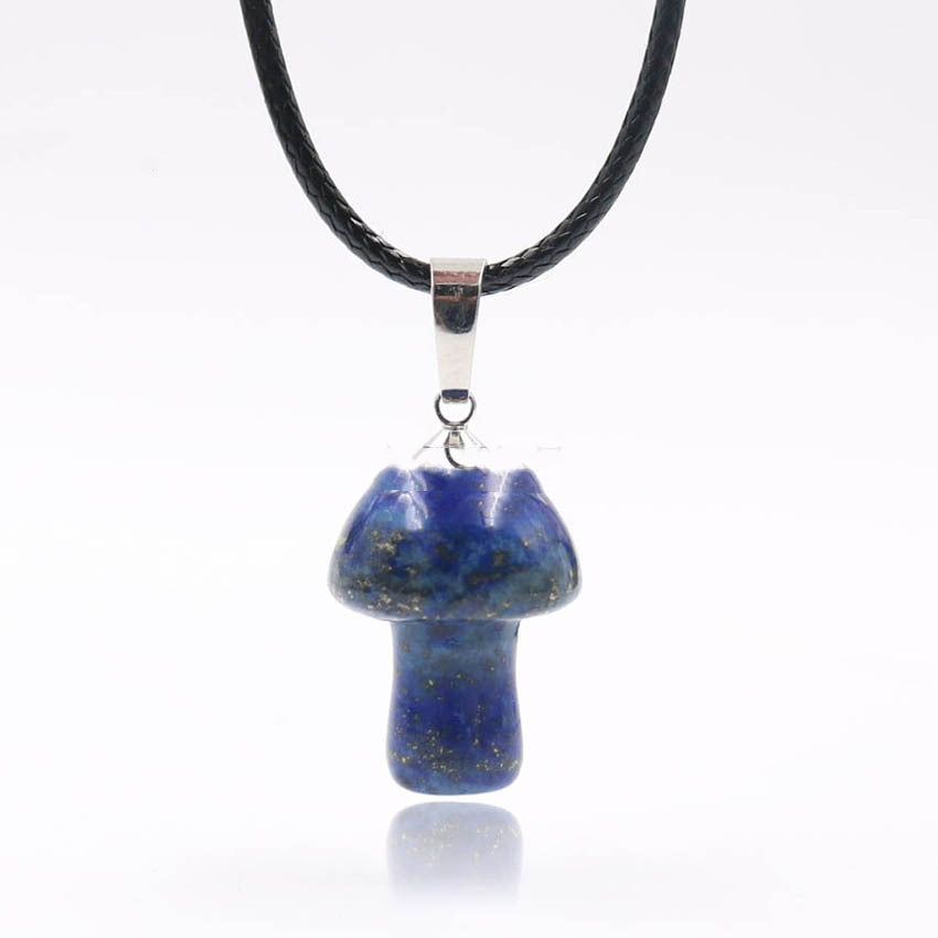 Natural Crystal Mini Small Mushroom Pendant Necklace - Jps collections