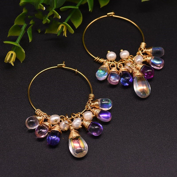 Pearl Czech crystal earrings - Jps collections