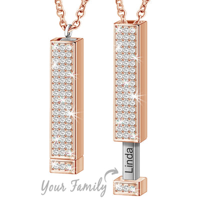 Retractable Three-dimensional Rod Pendant DIY Customized Name Diamond Necklace