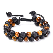 Tiger Eye Couple Bracelets Matte Black Agate Beads Bracelet - Jps collections