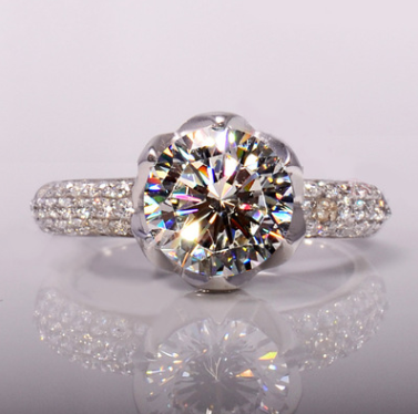 Petal Sterling Silver Diamond Ring - Jps collections