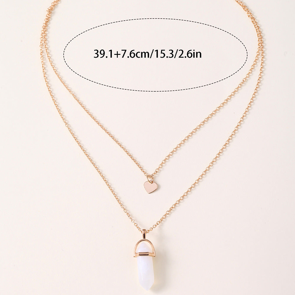 Fashion Simple Jewelry Love Hexagon Pendant Necklace