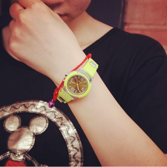 Korean Version Of The    LED Light Cool Tide Damen Harajuku Trend Personality Of Students Leisure Sports Night Watch Jelly - Jps collections