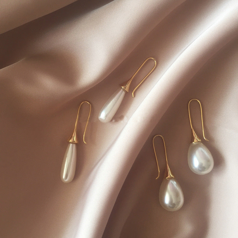 Waterdrop pearl simple personality earrings - Jps collections