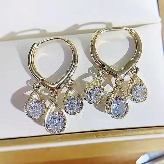 Peach Heart Zircon Ladylike Petite Earrings - Jps collections