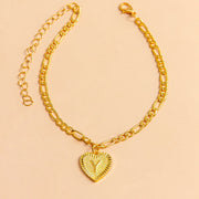 Initial Letter Anklet Gold Color Heart Pendant Foot Bracelets Women