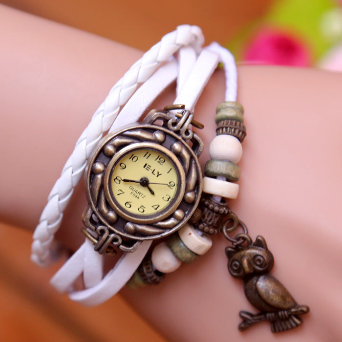 New bracelet bracelet owl female style back Rome fashion punk tide Korean female student Watch - Jps collections