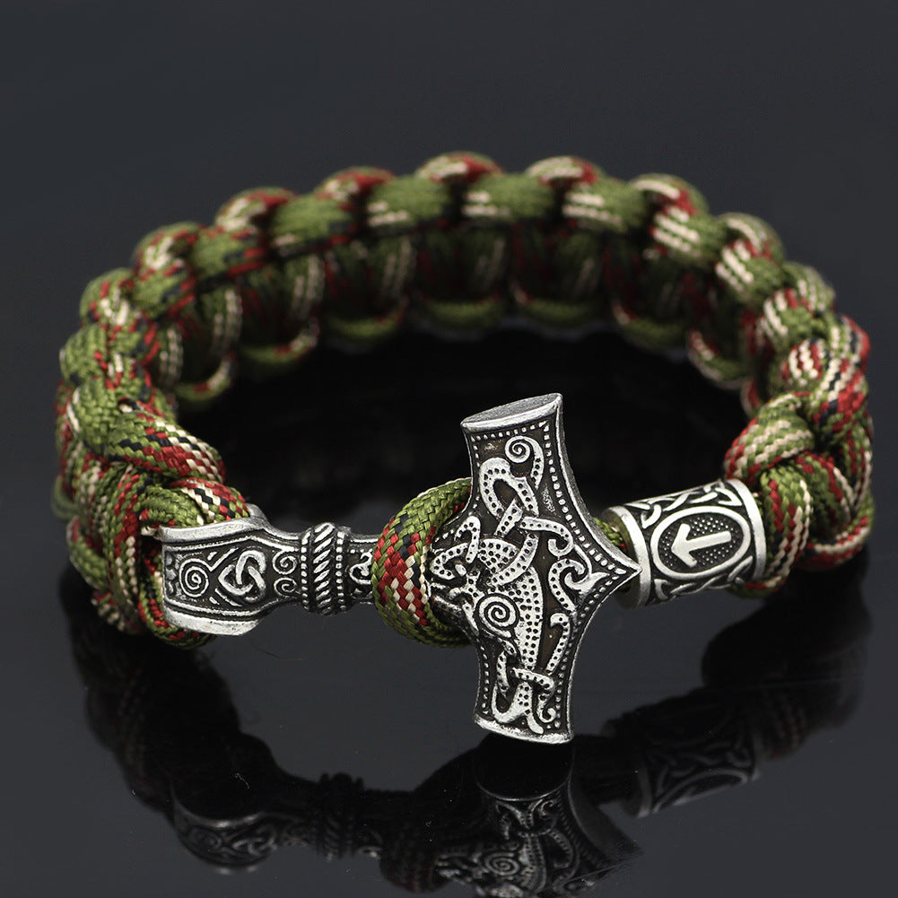 Vintage Thor's Hammer Braided Bracelet - Jps collections