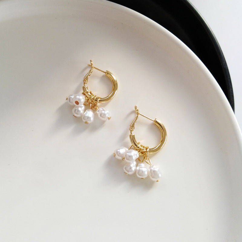 Pearl tassel earrings simple earrings - Jps collections