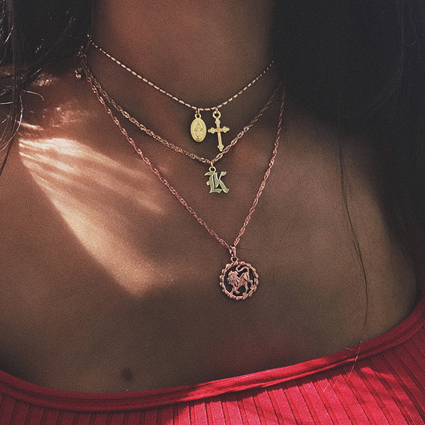 Round zodiac necklace