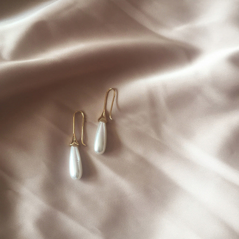 Waterdrop pearl simple personality earrings - Jps collections