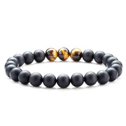 Tiger Eye Couple Bracelets Matte Black Agate Beads Bracelet - Jps collections