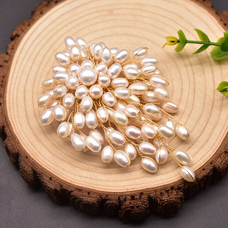 Natural Pearl Brooch Female European And American Retro Pure Hand-woven Pearl Brooch - Jps collections