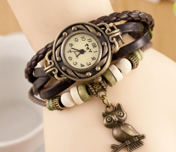 New bracelet bracelet owl female style back Rome fashion punk tide Korean female student Watch - Jps collections