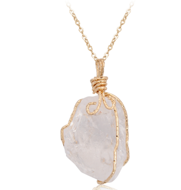 Natural stone pendant necklace - Jps collections