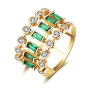 Emerald Gold-plated Hollow Ring Setting - Jps collections